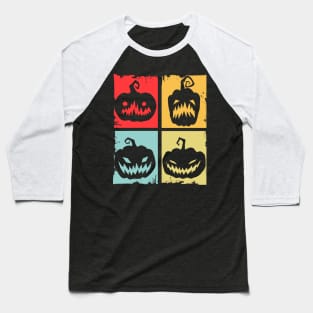 Scary Pumpkin Vintage Baseball T-Shirt